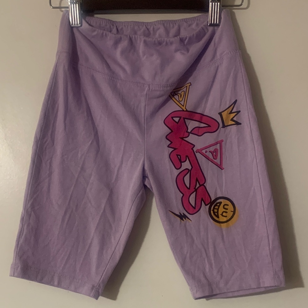 Guess Girls Lavender Graphic Bike Shorts